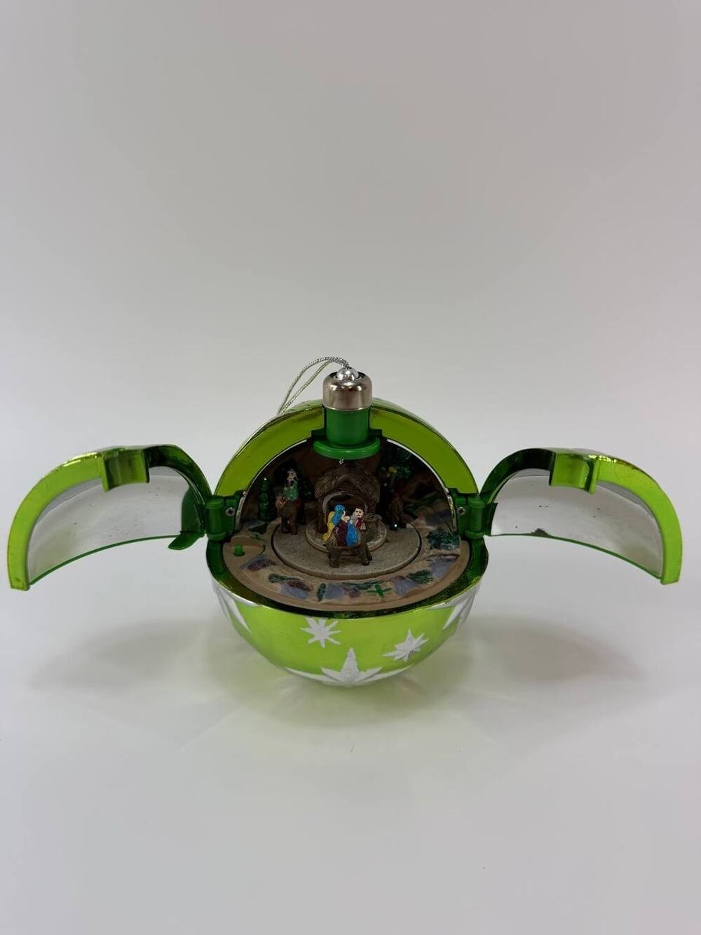 Vintage Mr Christmas Santa's Workshop Animated Ornament Green Ball Works